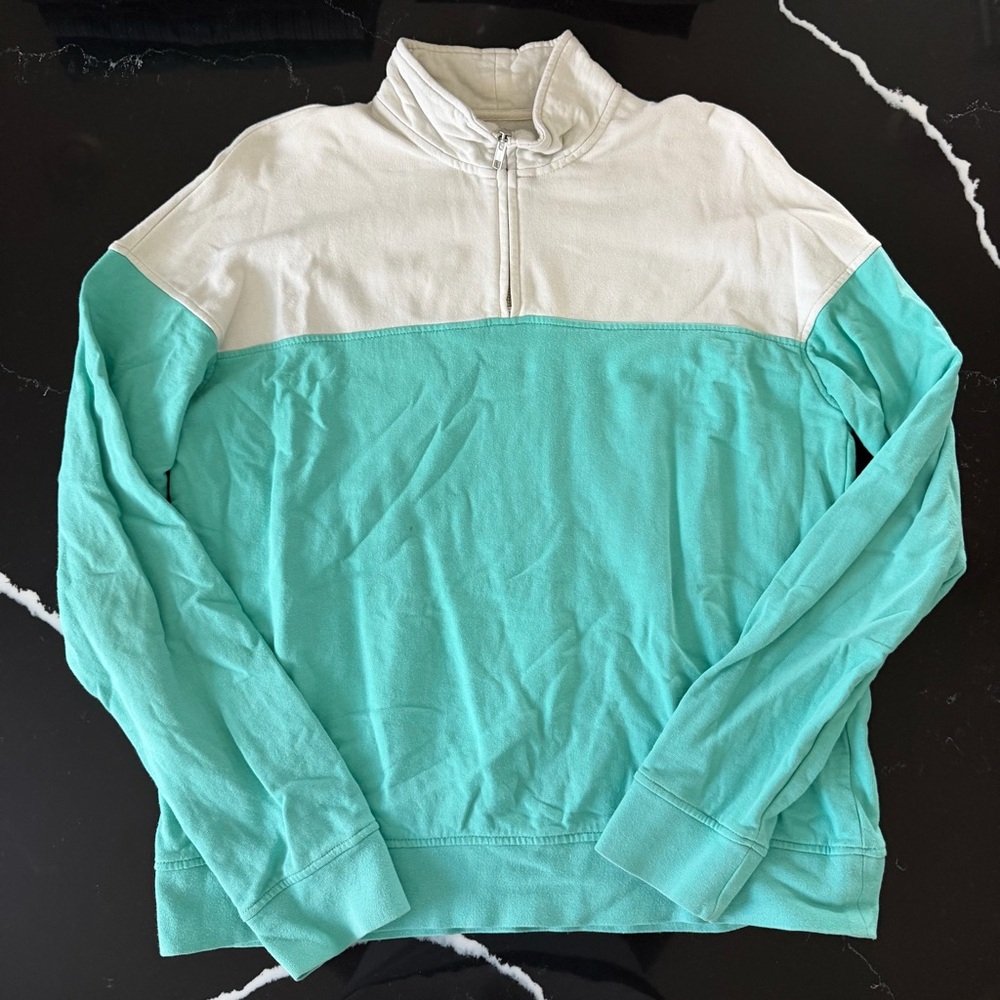 The Rail Men's Zip-Up Sweater - White and Mint